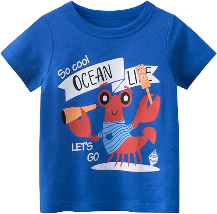 Boys' 4-Pack Excavator Short Sleeve Crewneck T-Shirts Top Tee Size 2-7 Years Toddler Boys' Value