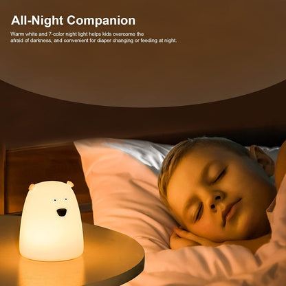 ZKLiLi Night Light for Kids, Cute Night Lamp Battery Powered Night Light for Kids Silicone Soft LED