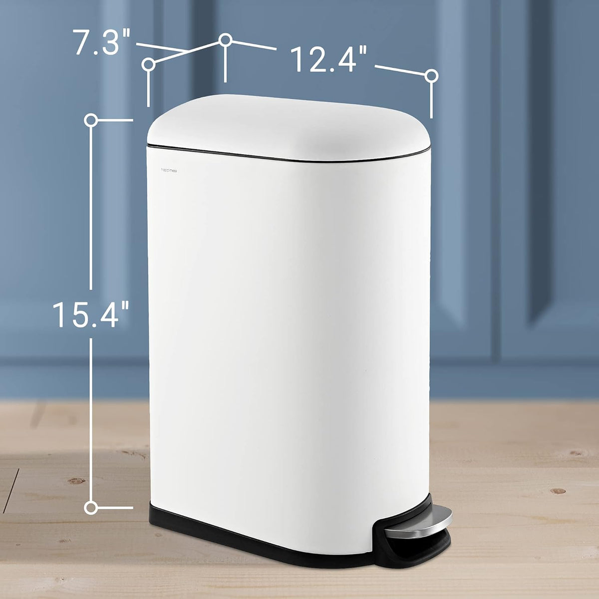 happimess HPM1009C Roland Mini 2.6-Gallon Step-Open Trash Can with Soft-Close Lid, Modern