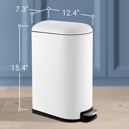 happimess HPM1009C Roland Mini 2.6-Gallon Step-Open Trash Can with Soft-Close Lid, Modern
