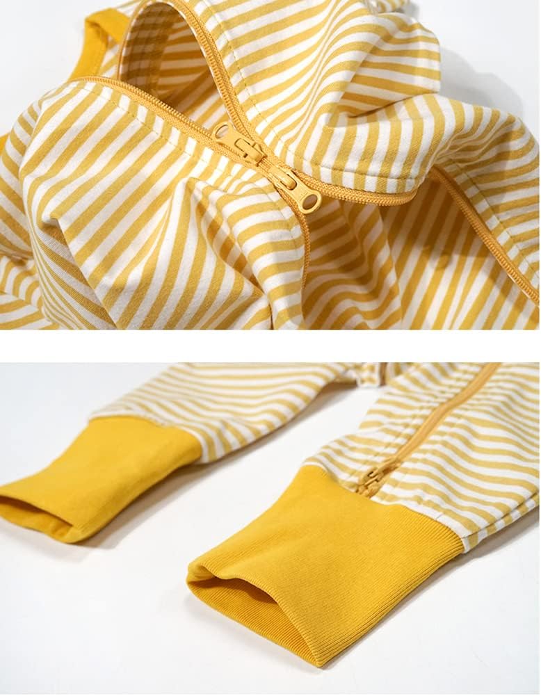 Teach Leanbh Baby Boys Girls 2-Pack Romper Jumpsuits Cotton 2 Way Zipper Short Sleeve Footless