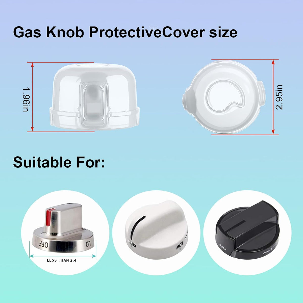 Stove Knob Safety Covers for Child Baby Proofing Kitchen Universal Size Gas Knob Covers Clear View