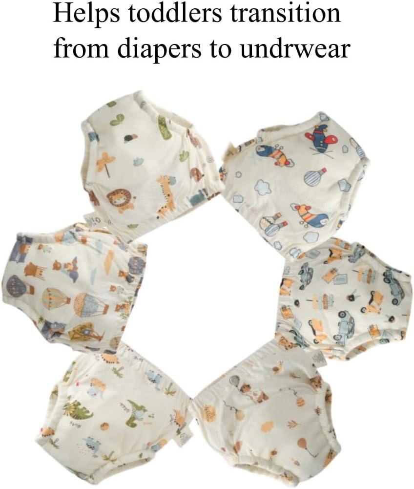 Baby Training Underpants,Soft Cotton Absorbent Potty Training Underwear For Baby Boys And Girls 6
