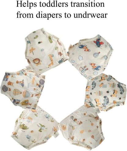 Baby Training Underpants,Soft Cotton Absorbent Potty Training Underwear For Baby Boys And Girls 6