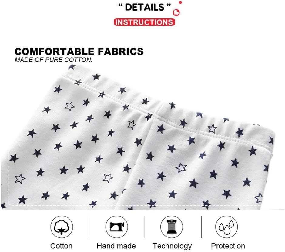 Unisex Newborn Baby Cotton 4-Pack Pants Embroidery Pringting Casual Leggings 0-24 Months for Boys