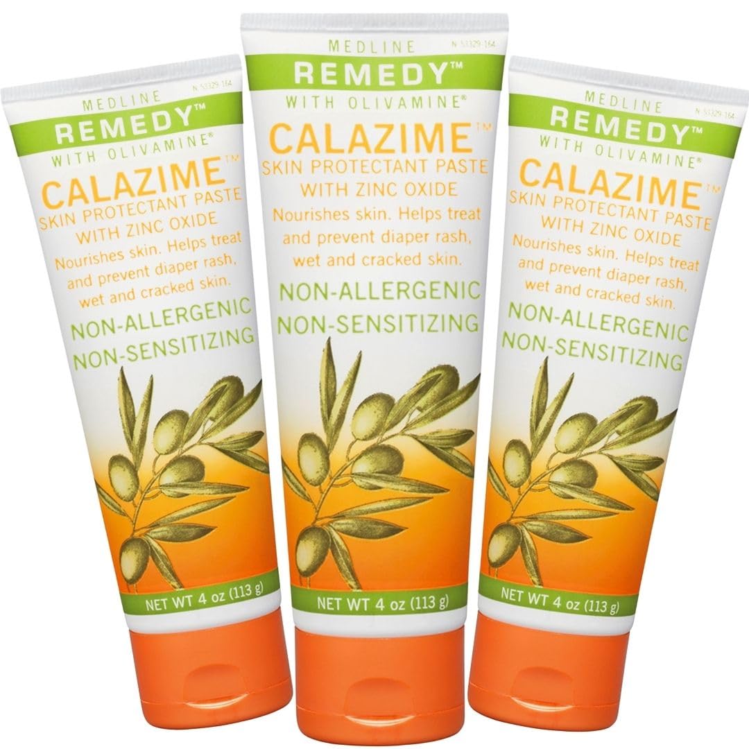 Medline Remedy Olivamine Calazime Skin Protectant Paste Cream, Used with Dry Chapped from Diaper