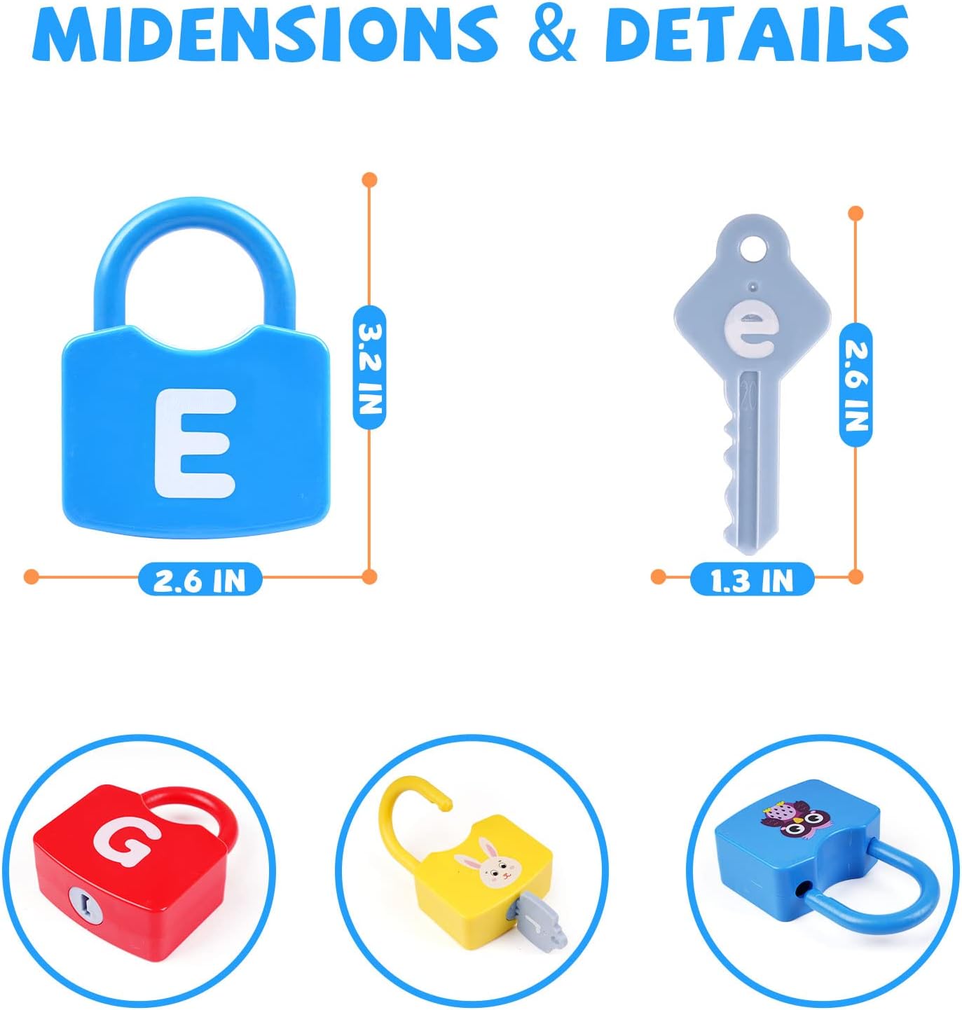AXEARTE Montessori Educational Toys - Alphabet Learning Locks and Keys for Toddlers - 26 Locks &
