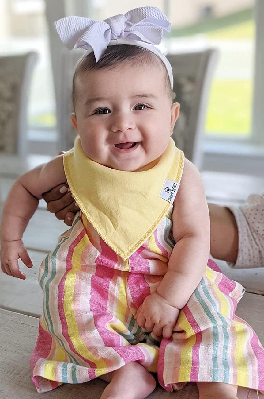 DiaperSquad's Baby Bibs for Drooling and Teething, Bibs for Boys, Baby Girl - Solid Cotton Baby