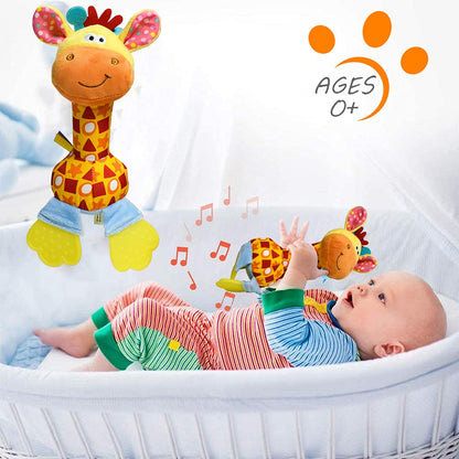 HUADADA Baby Soft Rattles Shaker, Infant Developmental Hand Grip Toys, Sensory Learning Toys with