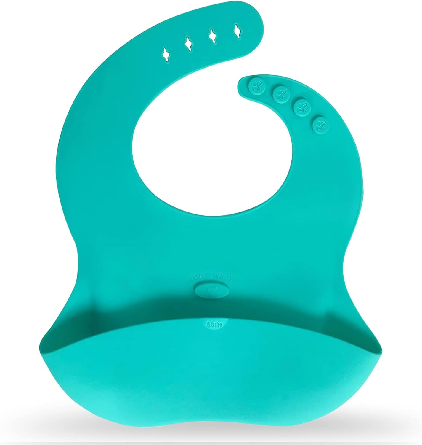 Abiie Ruby Wrapp Silicone Bibs for Babies with Front Pocket - Waterproof Bib - Stain Resistant