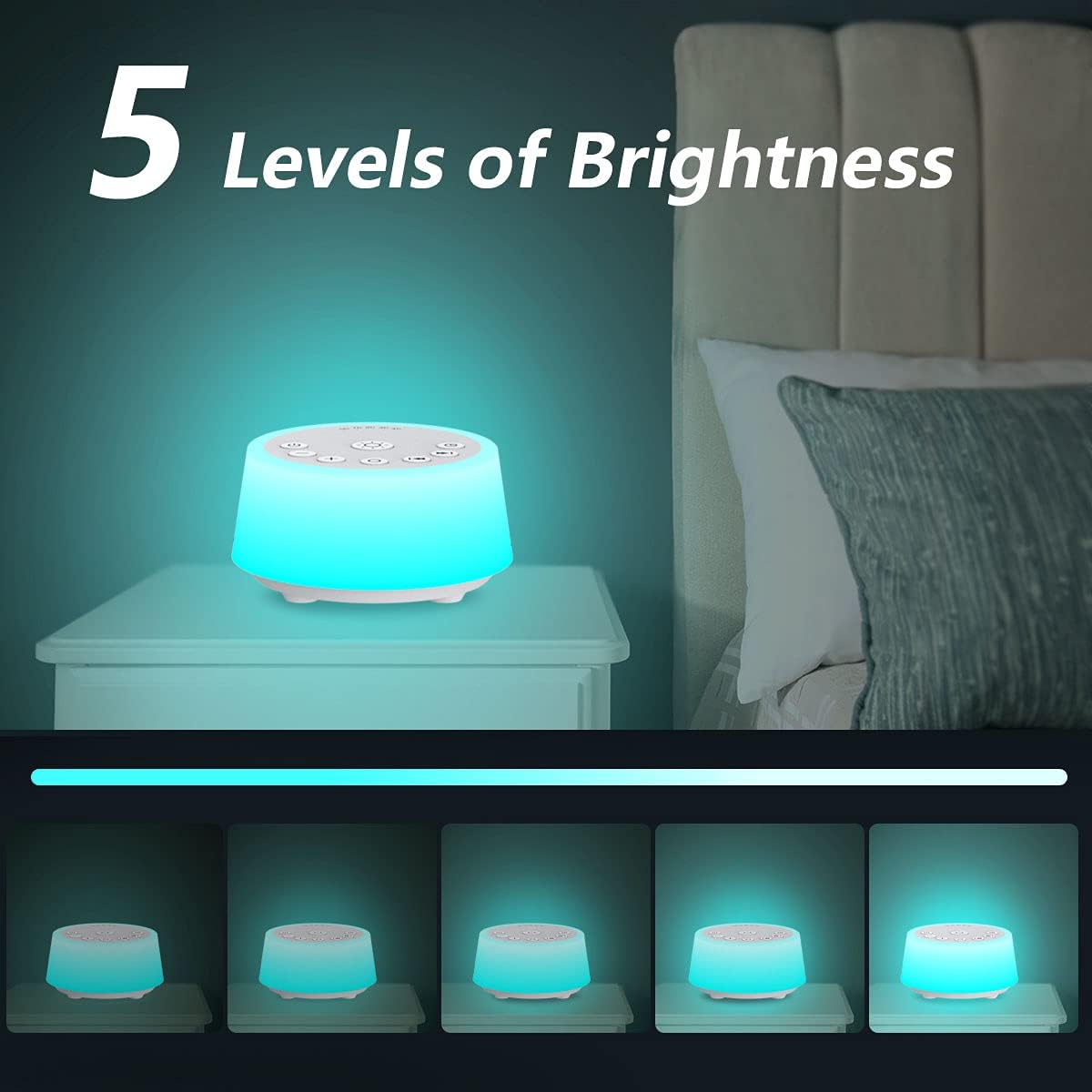 Color Noise Sound Machines with 10 Colors Night Light 25 Soothing Sounds and Sleep White Noise
