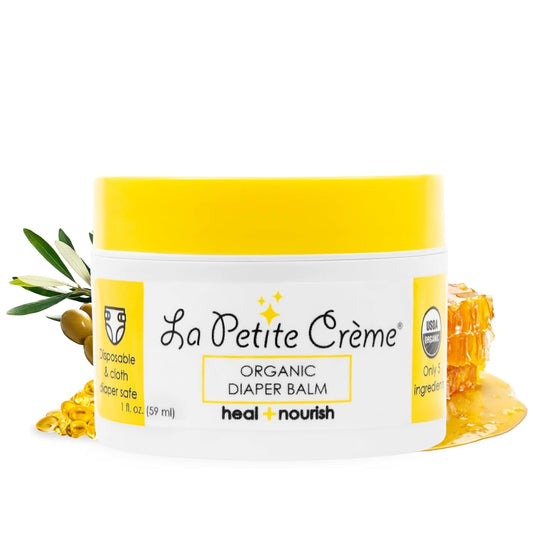 La Petite Creme French Organic Diaper Balm (1 oz) - Healing & Nourishing Diaper Cream - Gentle &