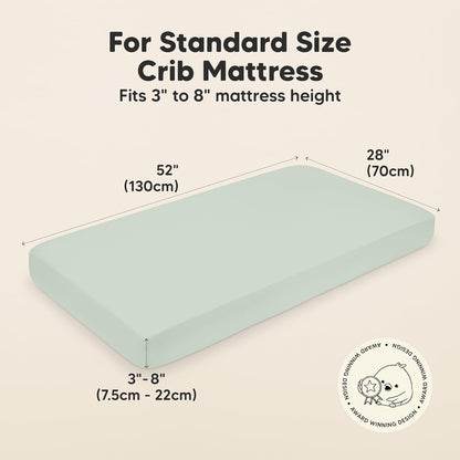 KeaBabies 2-Pack Organic Crib Sheets for Boys, Girls - 52x28 Fitted Crib Mattress Sheet Neutral