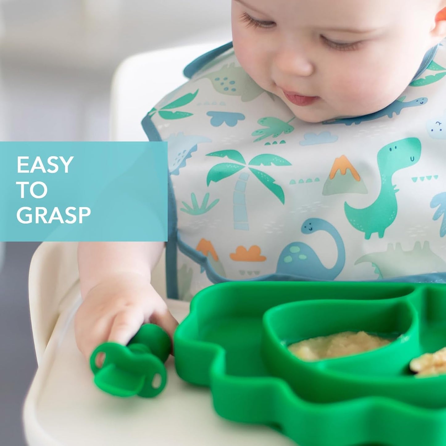 Bumkins Baby Utensils Set, Chewtensils Silicone Spoons for Dipping, Self-Feeding, Baby Led Weaning
