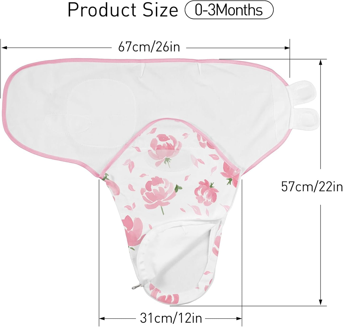 GLLQUEN BABY Baby Swaddle Sleep Sacks with Zipper - 3-Pack Newborn Swaddling Sack, Baby Swaddles