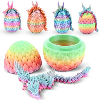 Cessfle 3D Printed Dragon in Egg, Fly Dragon Egggs with Dragon Inside Full Articulated Dragon Egggs