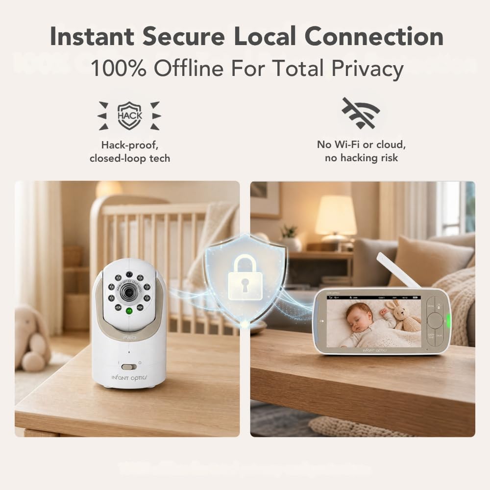 Infant Optics DXR-8 PRO - Patented Active Noise Reduction (ANR), 5” HD Video Baby Monitor with 1