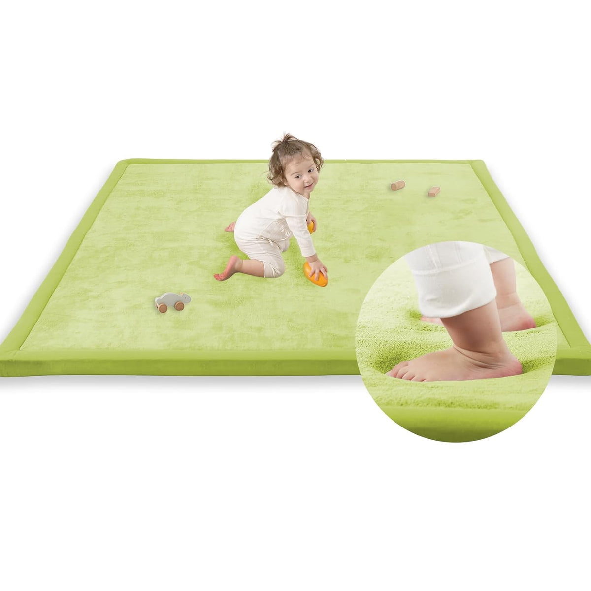 1.3" Thick Baby Play Mat,Ultra Soft Elasti-Foam 50×50 Playpen Mat for Tummy Time,Water-Repellent