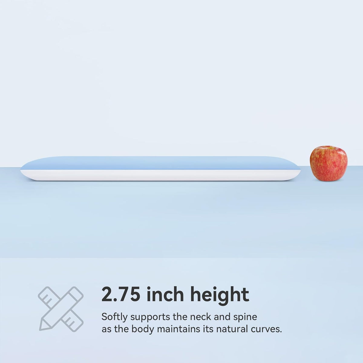 AM AEROMAX 2.75 Inches King Size Hyper Slim Memory Foam Pillow for Stomach and Back Sleepers