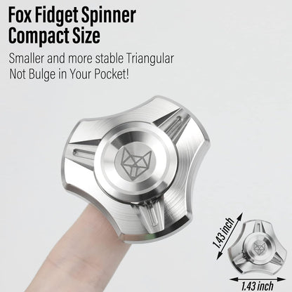 FREELOVE Metal Fidget Spinner, Stainless Steel Heavy, Long Spinning Toys, Cool Silent, Small Mini