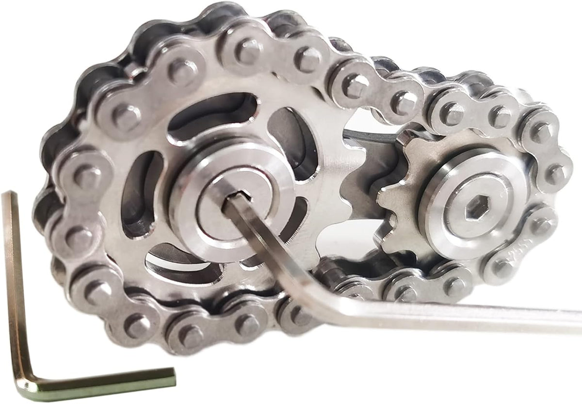 Sprocket Fidgets Chain Stainless Steel Fidget Cube Gears Linkage Bike Chain Novelty Fidget Block