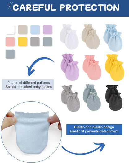 Cute Baby Mittens Newborn, No Scratch Baby Boy Mittens, Baby Girl Hat Gloves for Toddlers, Infant