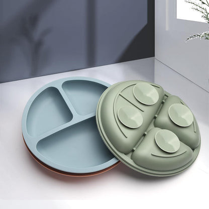 Toddler Plates 3 Pack, Divided Suction Plates for Baby, 100% Food Grade Silicone Baby Plates