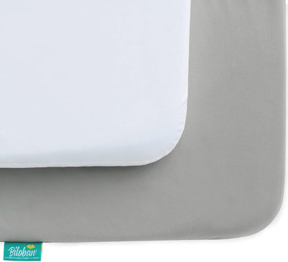 Biloban Pack and Play Sheets Waterproof 2 Pack Fitted, Compatible with Baby Graco/Dream On Me/Baby
