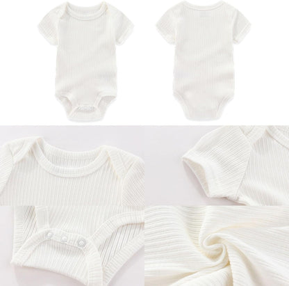 Four Seasons Baby Boy Girl Bodysuits 5-Pack Cotton Comfort Short Sleeve Baby Clothes Soft Infant