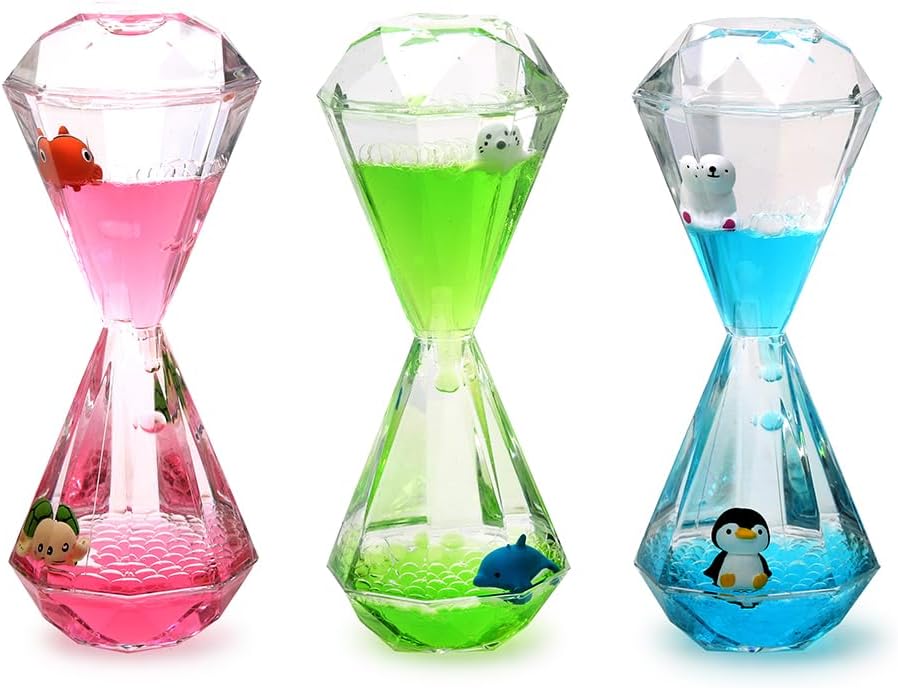 XINBAOHONG Liquid Motion Bubbler for Kids and Adults Hourglass Liquid Bubbler Timer for Sensory