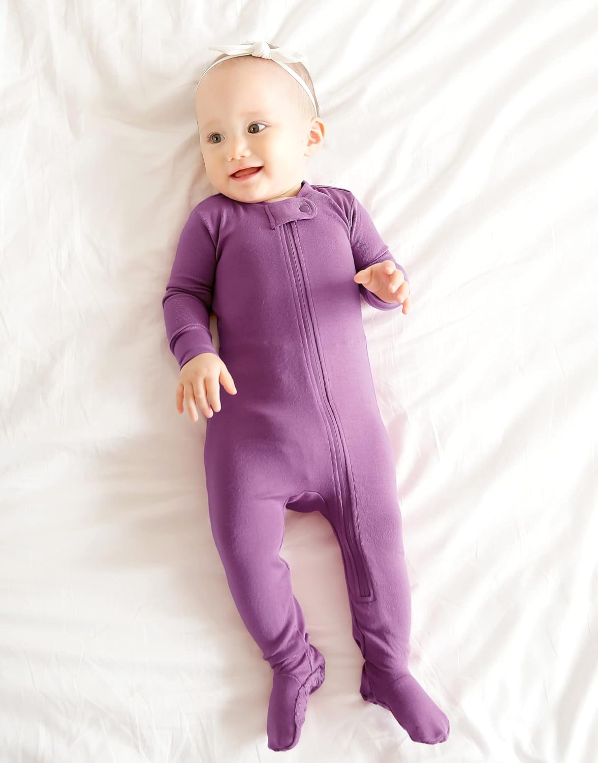 VAENAIT BABY Infant Toddler Boys Girls Footed One-Piece Sleep and Play Premium Modal Pajamas 1-2