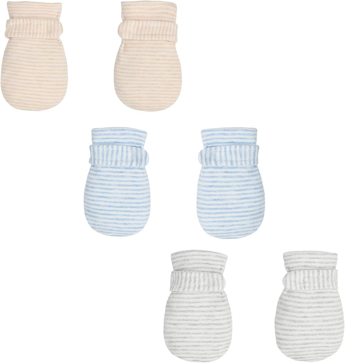 Newborn Baby No Scratch Mittens Stay On, 100% Cotton Breathable, Adjustable Infant Gloves for Baby