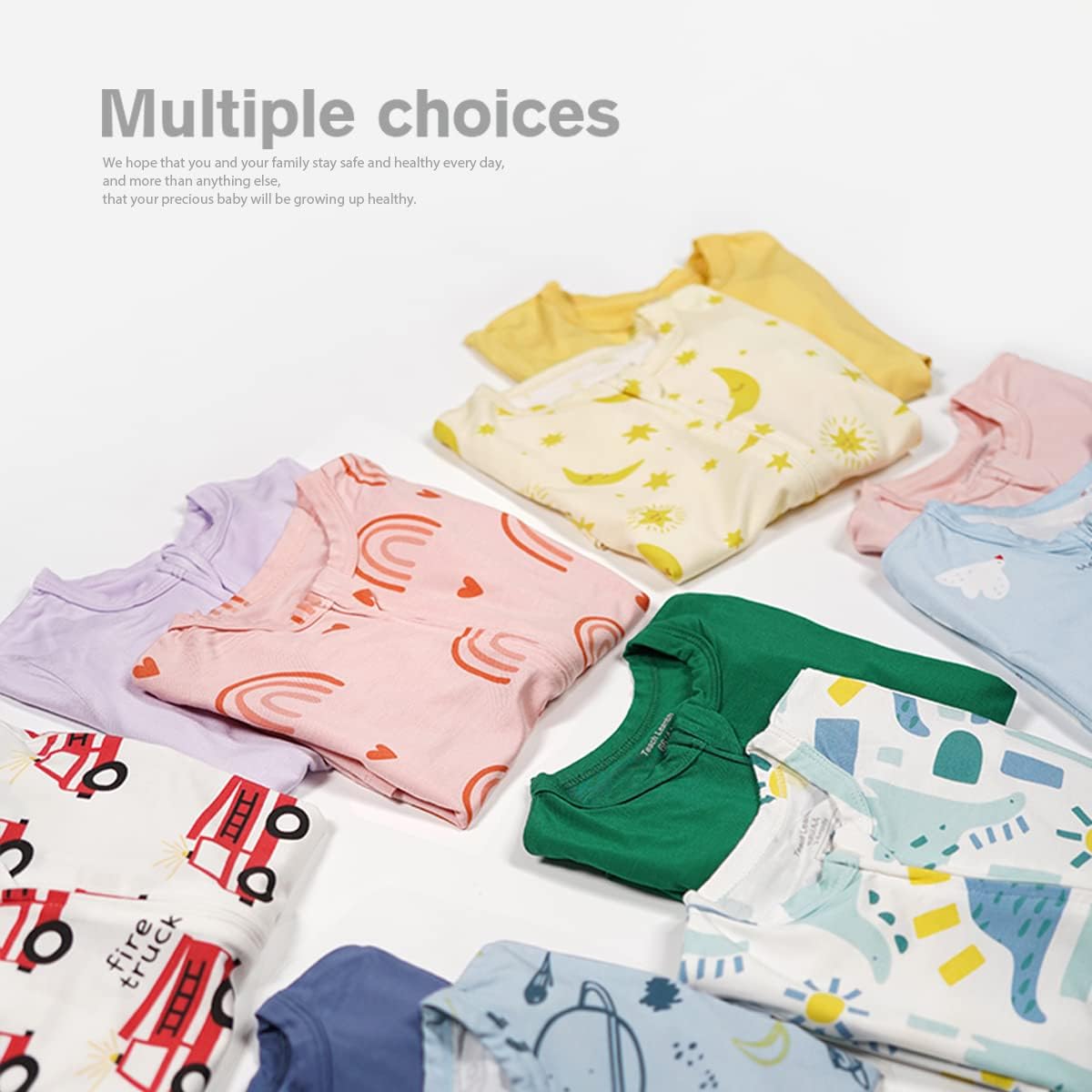 Teach Leanbh Baby Boys Girls 2 Pack Bamboo Viscose Pajamas 2 Way Zipper Short Sleeve Romper