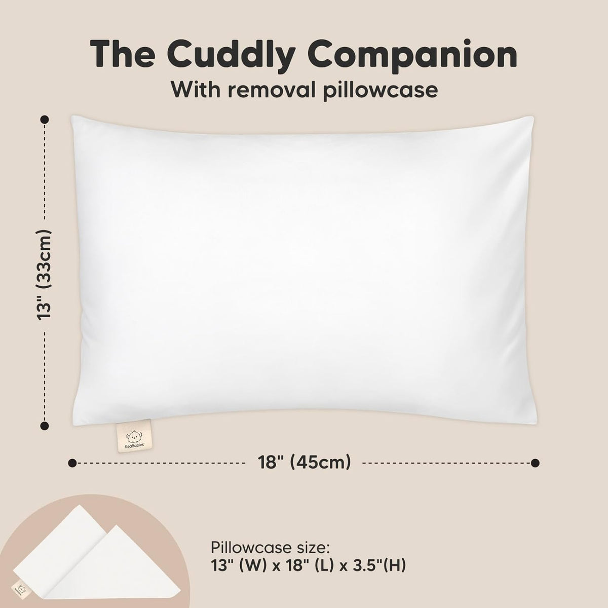 Toddler Pillow with Pillowcase - 13x18 My Little Cuddly Pillow, Viscose Derived From Bamboo Nursery
