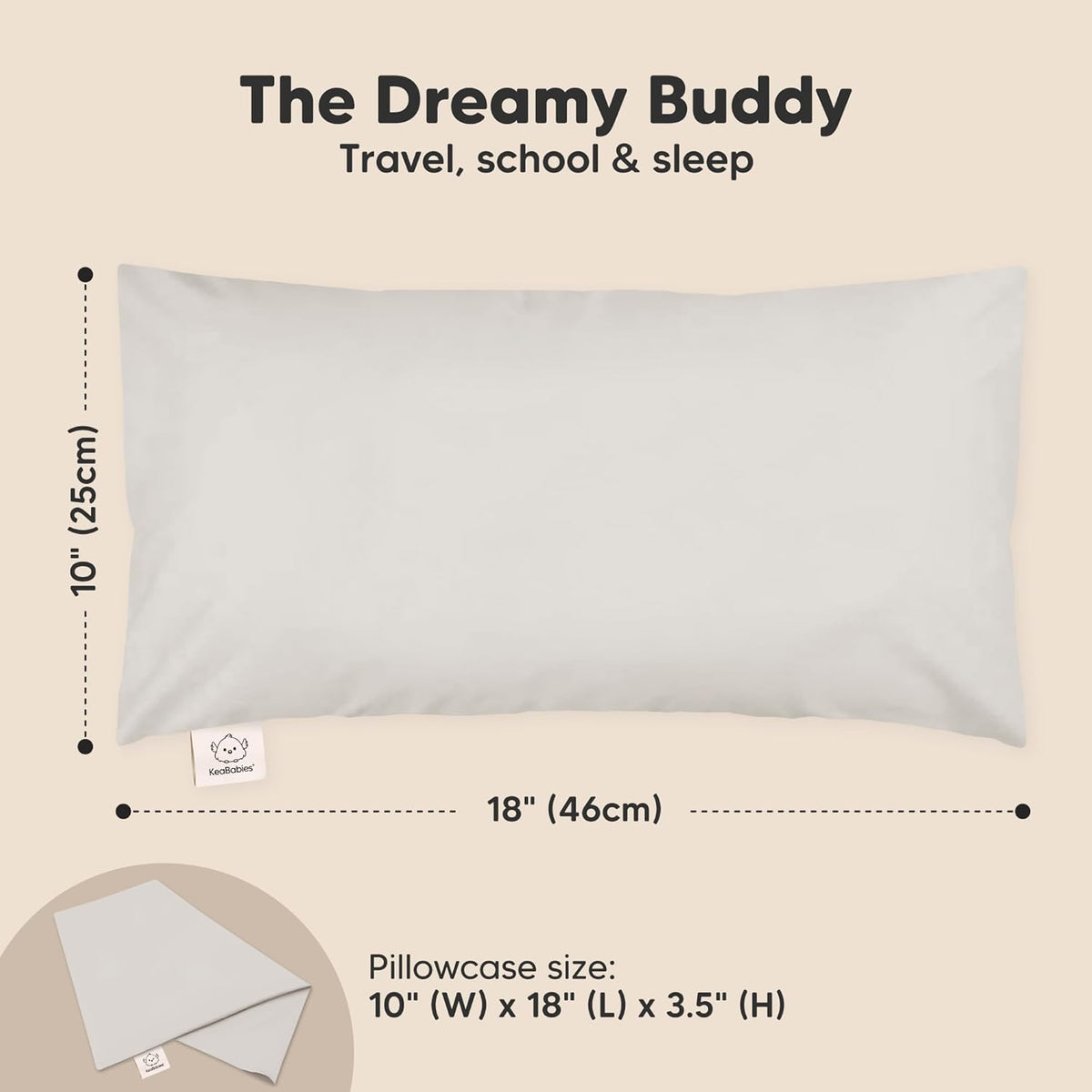 Toddler Pillow with Pillowcase - 10x18 My Little Dreamy Kids Travel Bed Pillows for Sleeping