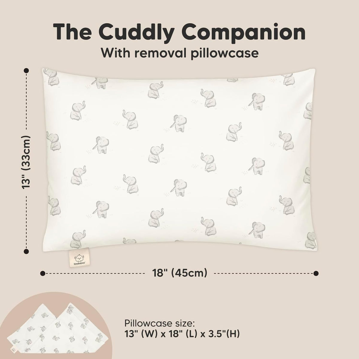 Toddler Pillow with Pillowcase - 13x18 My Little Cuddly Pillow, Viscose Derived From Bamboo Nursery