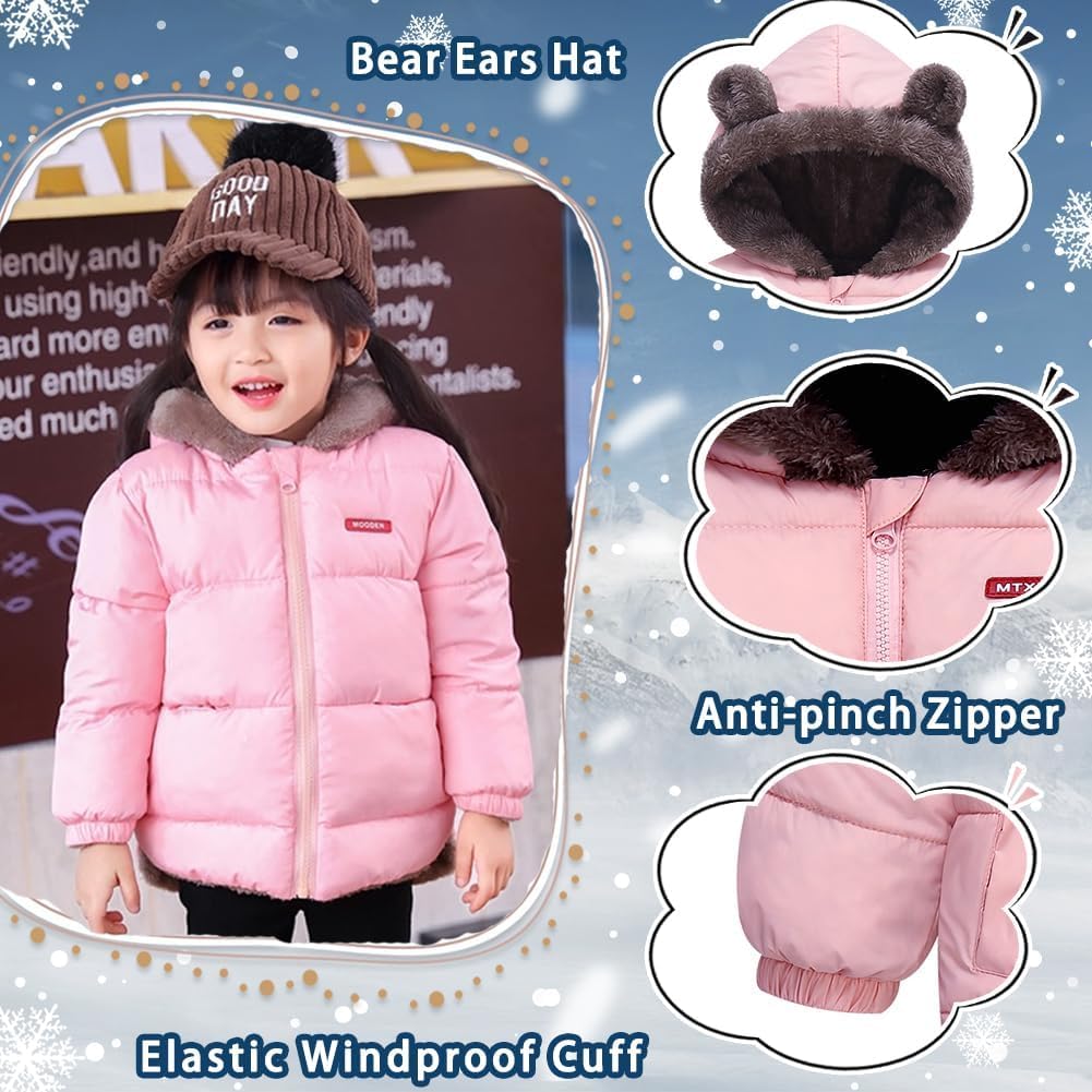 Fairy Baby Infant Baby Winter Coat Cute Teddy Bear Hooded Jacket Warm Fleece Outerwear Windproof