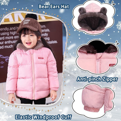 Fairy Baby Infant Baby Winter Coat Cute Teddy Bear Hooded Jacket Warm Fleece Outerwear Windproof
