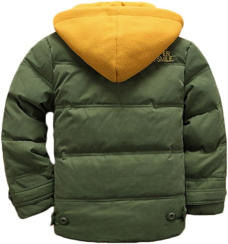 Vinmin Kids Winter Latest Thicken Hooded Jacket Warm Quilted Coat Casual Outdoor Cool Cute for Boys