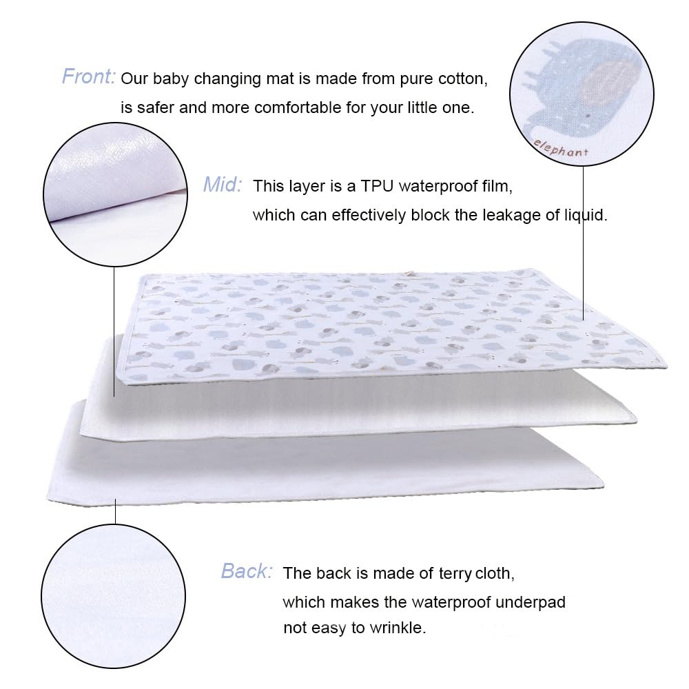 Large Baby Diaper Changing Pads Soft Cotton Waterproof Changing Pad for Baby 27.5X37.5 inches