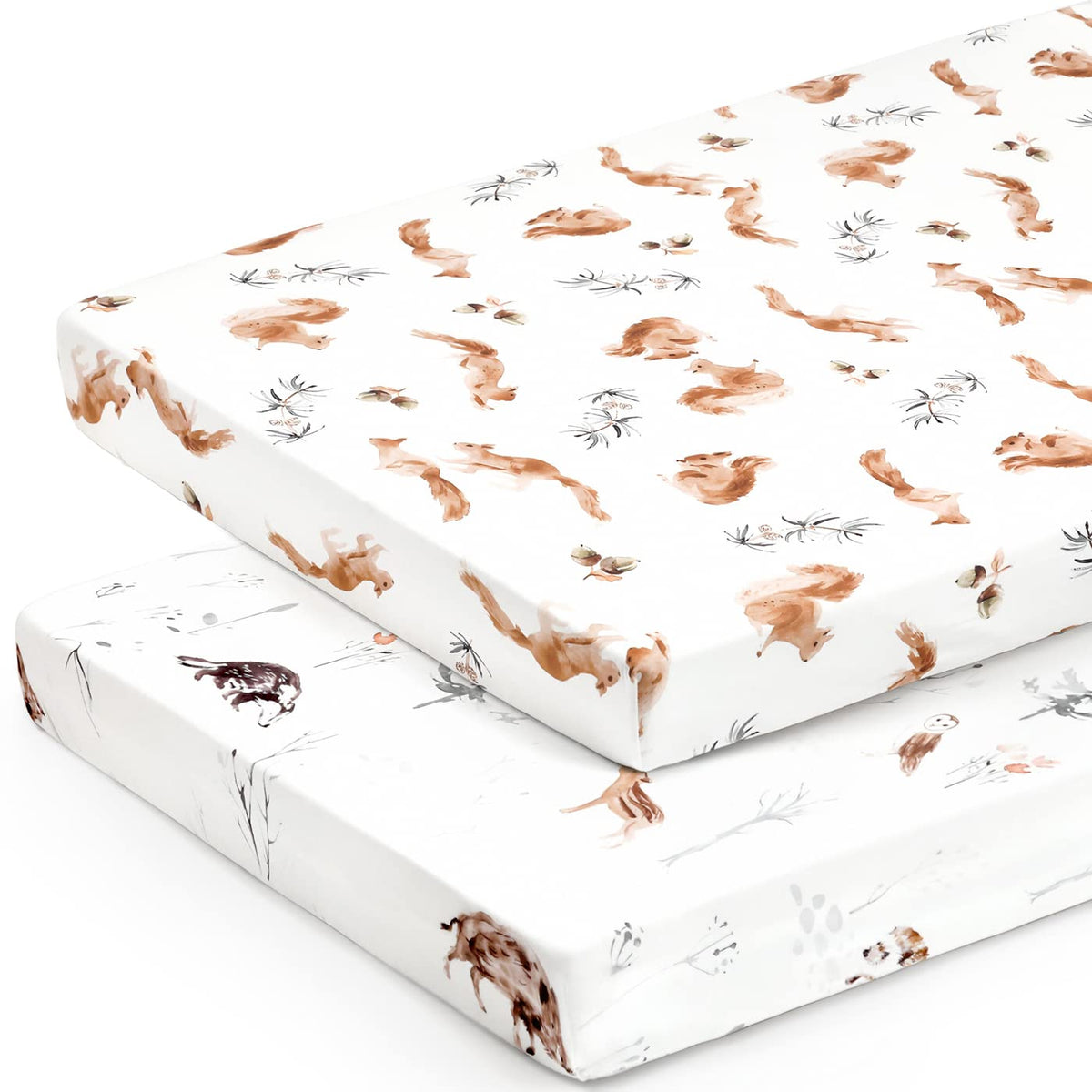 GRSSDER Stretchy Ultra Soft Jersey Knit Pack and Play Sheets 2 Pack, Portable/Mini Crib Sheets