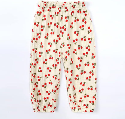 MYGBCPJS Baby Boys Girls Cotton Linen Trousers Kids Casual Ankle Pants Loose Long Bloomers