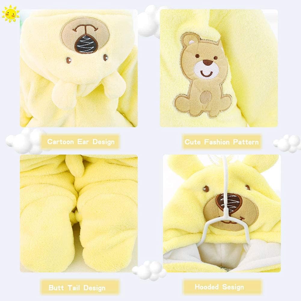 XIFAMNIY Baby Newborn Jumpsuit Footie Hooded Thicken Winter Bunting Outwear Snowsuit Pajamas for