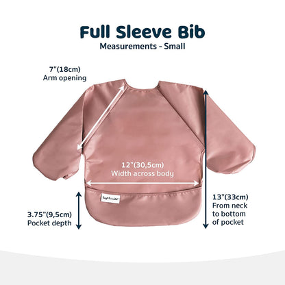 Tiny Twinkle Mess Proof Baby Bibs, 2pk Waterproof Smock Baby Bibs for Eating, Machine Washable Long
