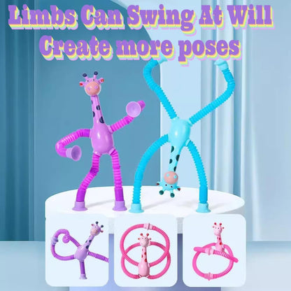24PCS Telescopic Suction Cup Giraffe Toy,pop Tubes,Toys for Kids,Toddler Travel Toys,Toddler