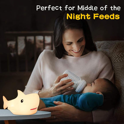 Tremdwoto Night Light for Kids, 7 Colors Shark Night Light Rechargeable Squishy Silicone LED