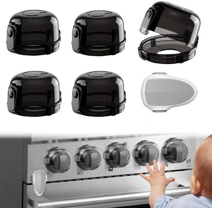 Stove Knob Safety Covers for Child Baby Proofing Kitchen Universal Size Gas Knob Covers Clear View
