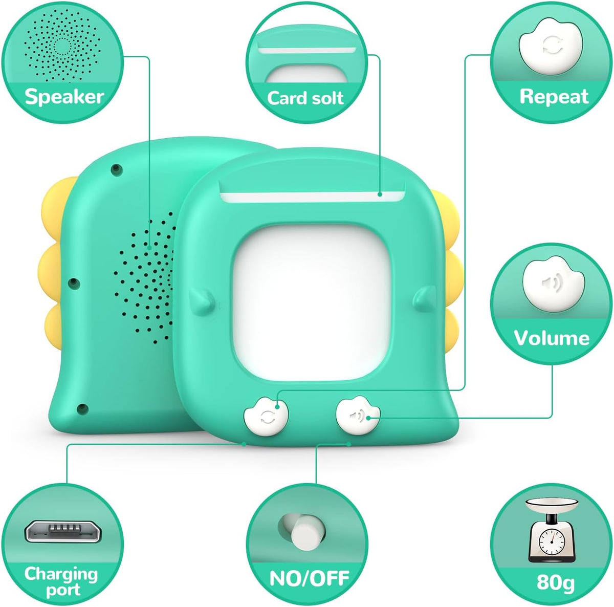 Kidzdo Talking Flashcards for Toddlers, 560 English Sight Words Educational Toy, Pocket Speech