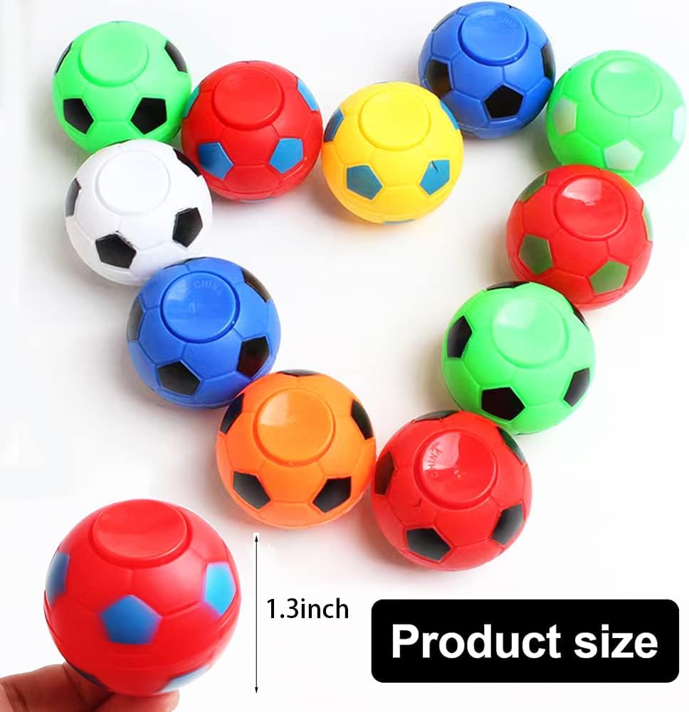 32 PCS Mini Fidget Spinners Soccer Ball Toys for Kids, Soccer Party Favors Goodie Bag Stuffers