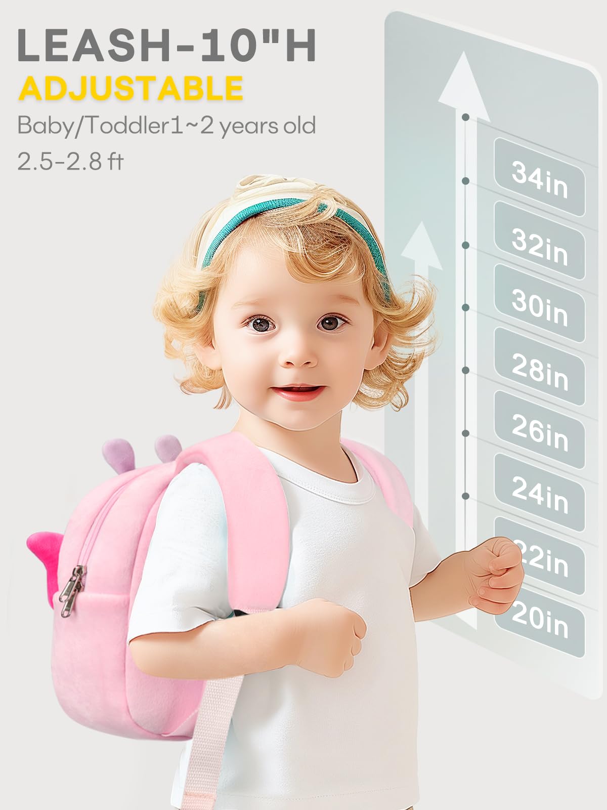 mibasies Toddler Backpacks for Girls 2-4: Cute Butterfly Plush Backpack -3D Animal Cartoon Mini